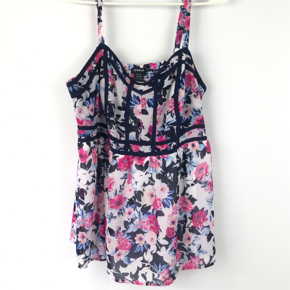 Torrid floral Flowy tank with adjustable straps